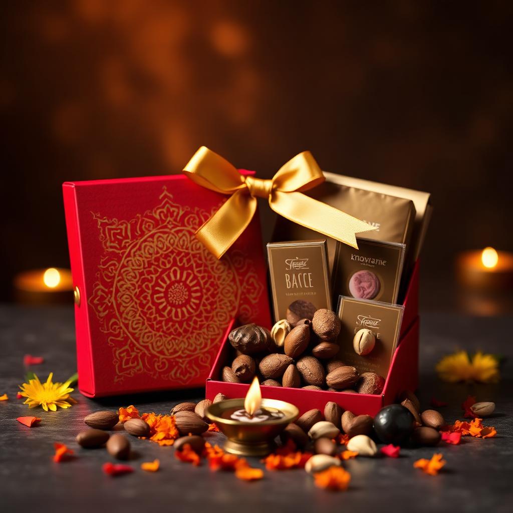 Diwali Signature Gift Pack — 1kg — Kaju katli, mewa, dates & chocolates. (Chocolates & Gifts at Pansari Point)