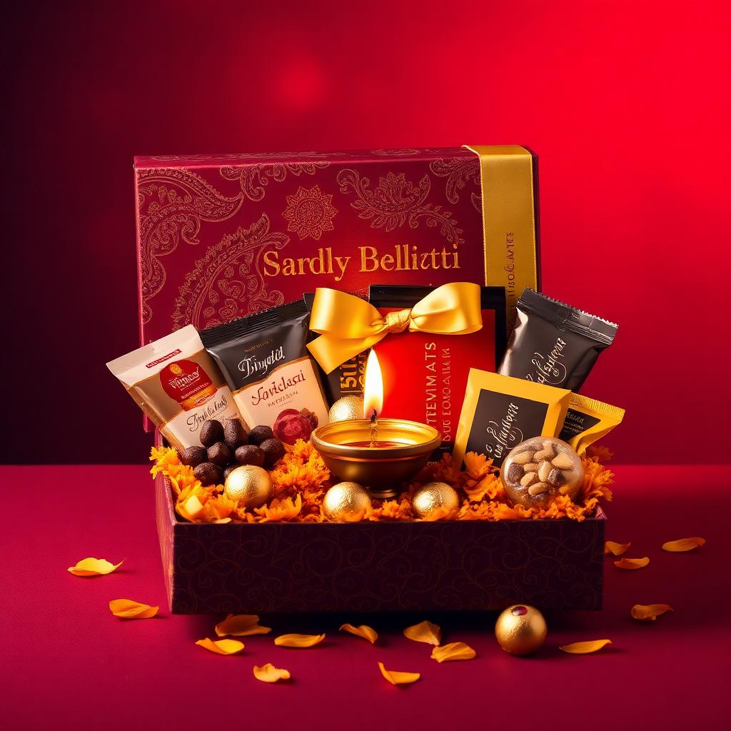 Diwali Signature Gift Pack — 2kg — Mithai, saffron & gold-foil chocolates. (Chocolates & Gifts at Pansari Point)
