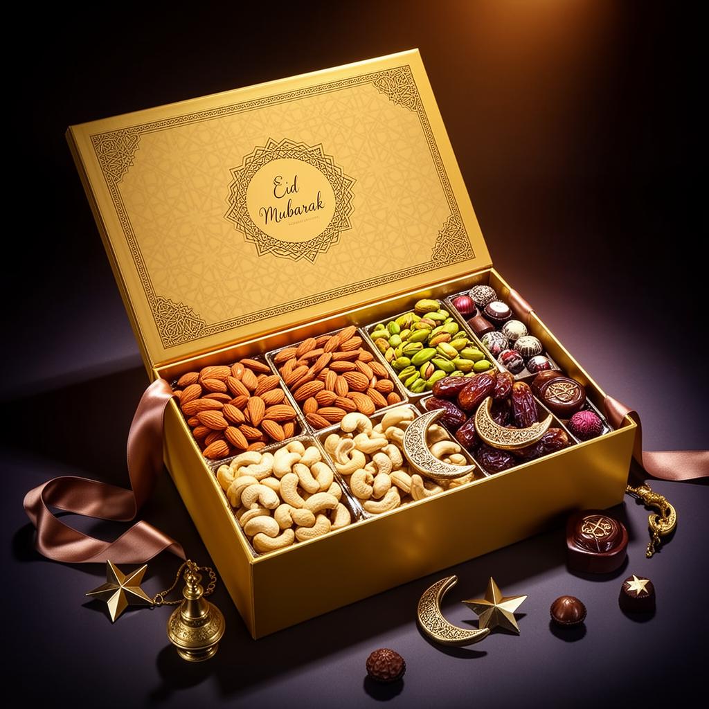 Eid Signature Gift Pack — 1kg — Almonds, cashews, pistachios, dates & chocolates. (Chocolates & Gifts at Pansari Point)