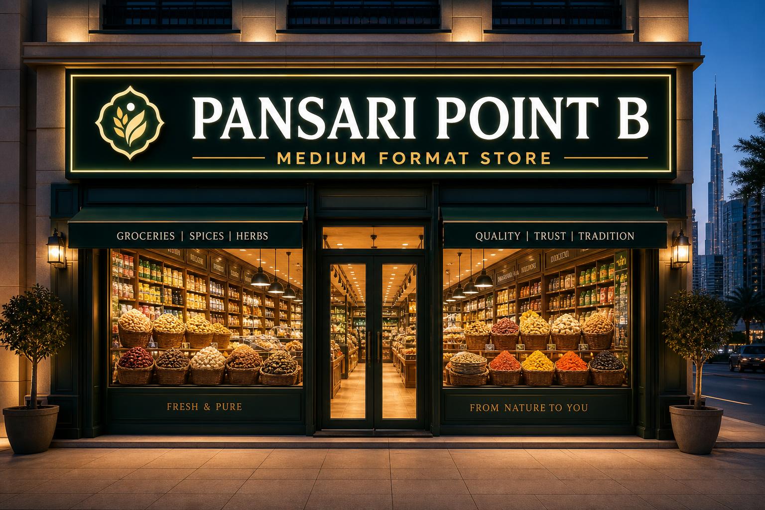 Pansari Point B — Medium format storefront